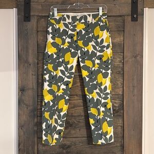 Boden Lemon-print cigarette capri pants